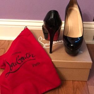 Christian Louboutin black patent  Bianca’s size 38